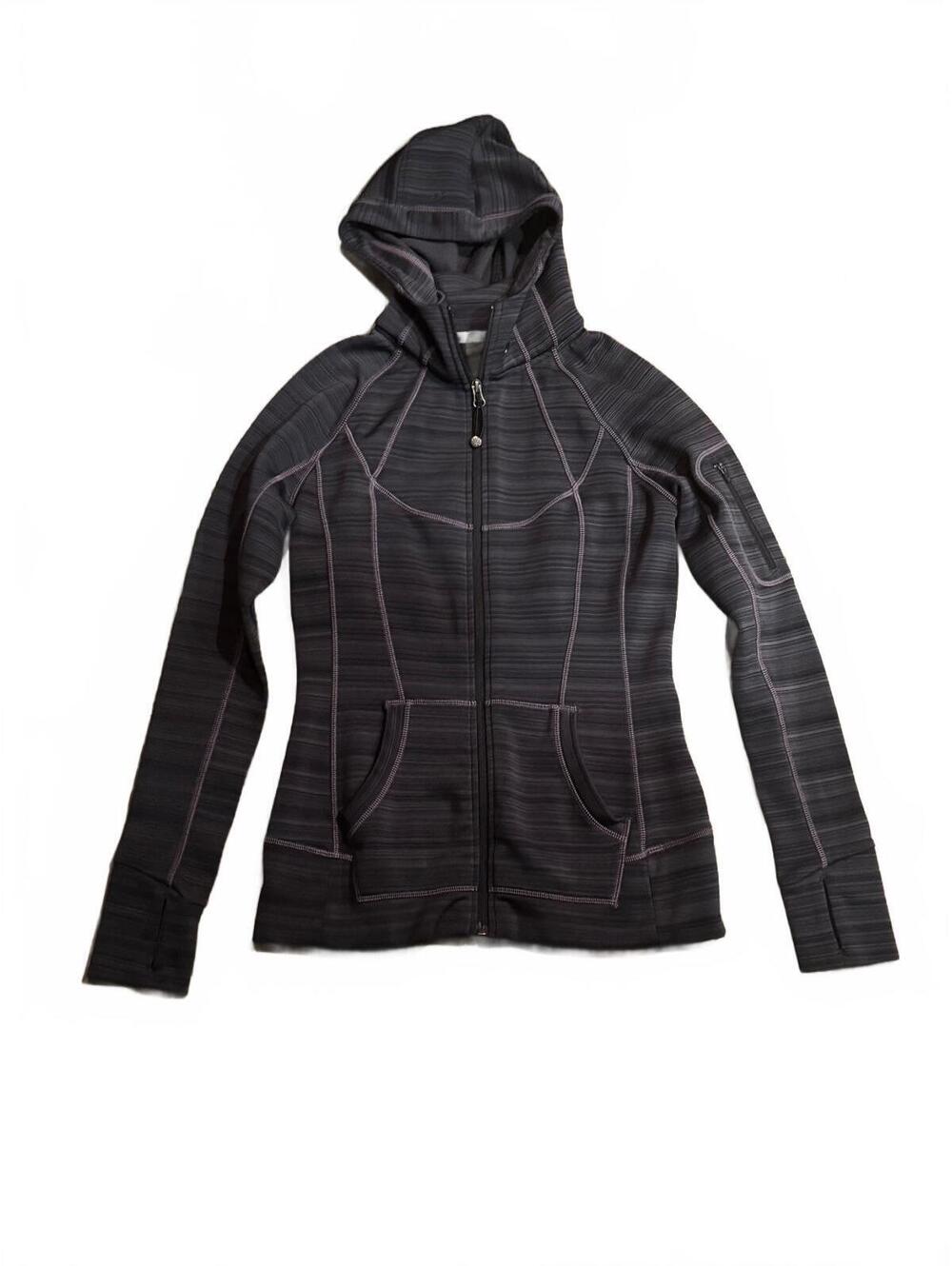 Athleta Women's Small Full Zip Hoodie Jacket in Black and Purple